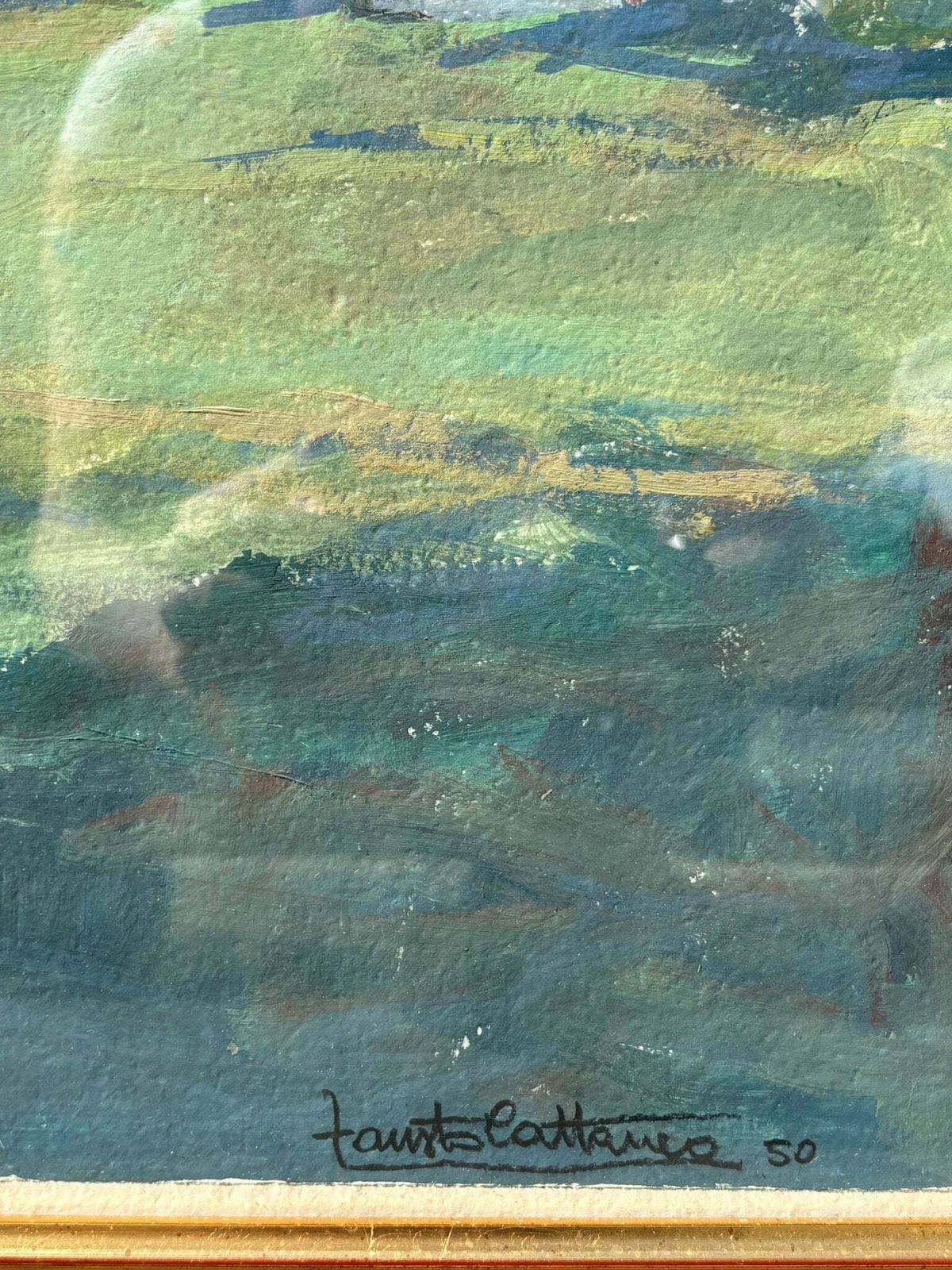 Tempera Paper Painting 'The Catenaccio At Sunset From Fiè' By Fausto Cattaneo From 1950 photo buy