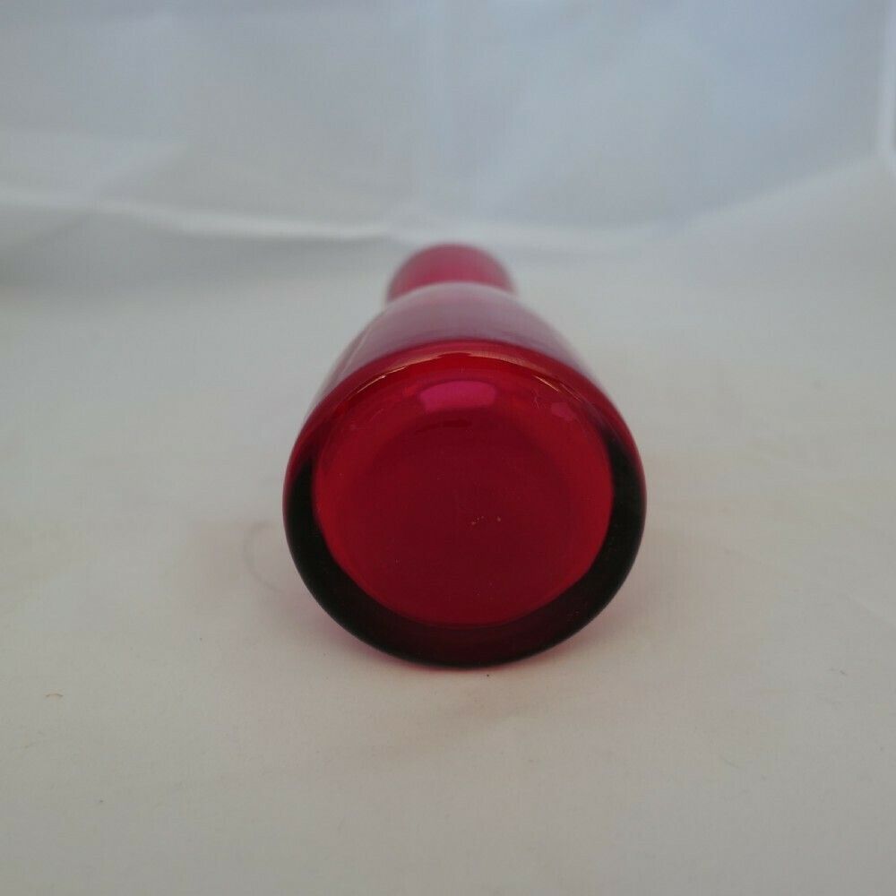A Pair Of Ypsilon Red Glass Carafes By Bormioli Rocco photo for sale