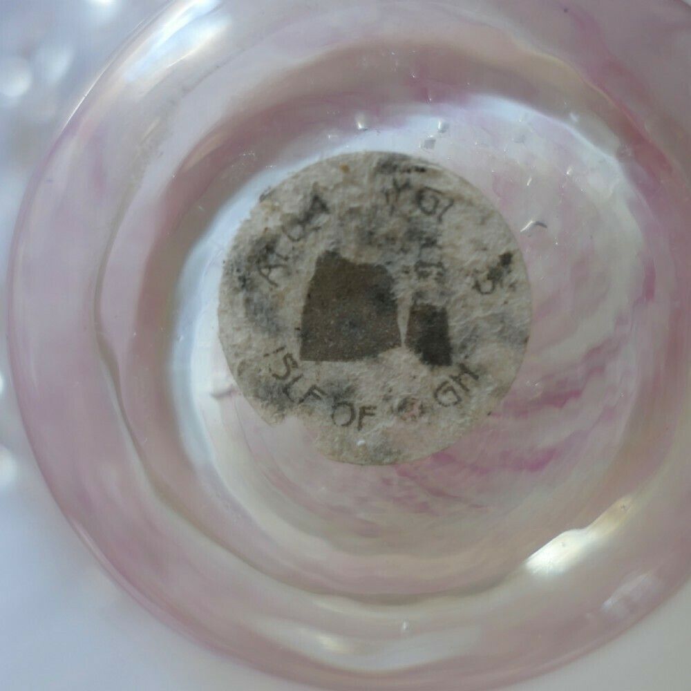 Isle Of Wight Art Glass Cased Dish In Shades Of Pink, With A Ruffled Top photo vinterior