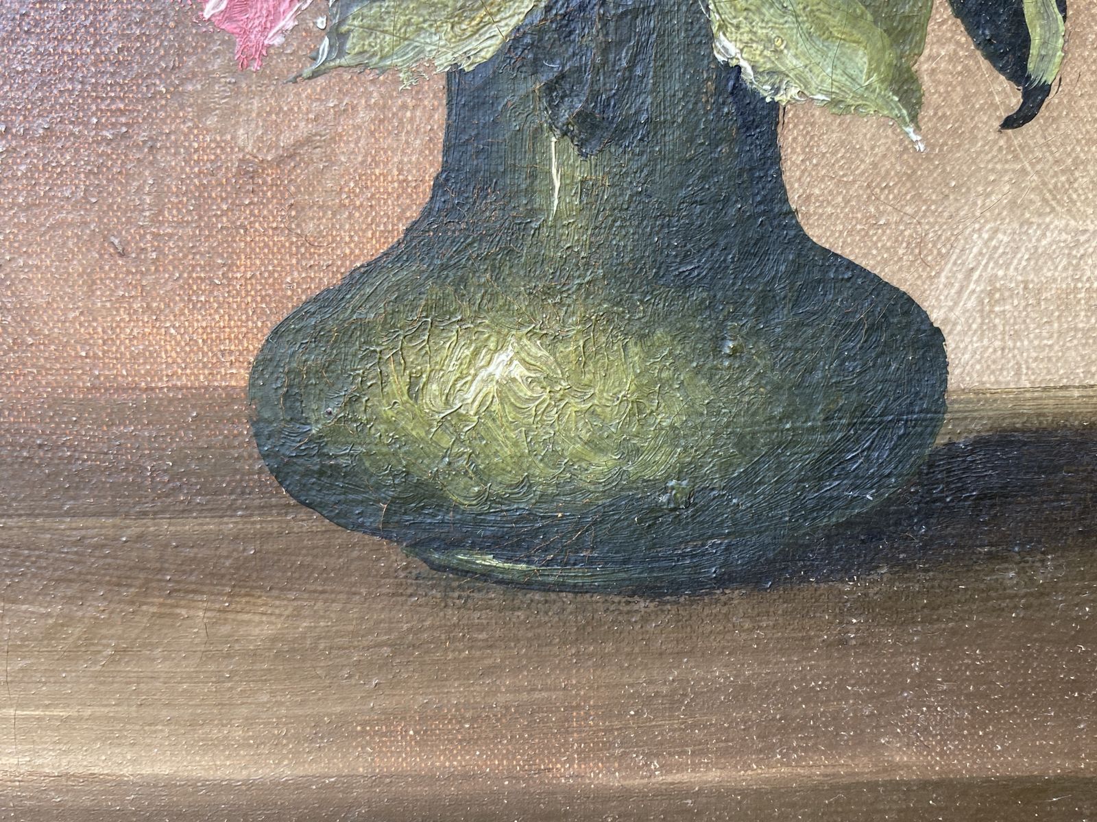 A Beautiful Near Pair Framed Danish Art Oil In Canvas 'Flowers In Vases' S. Thomsen C1940s photo Art