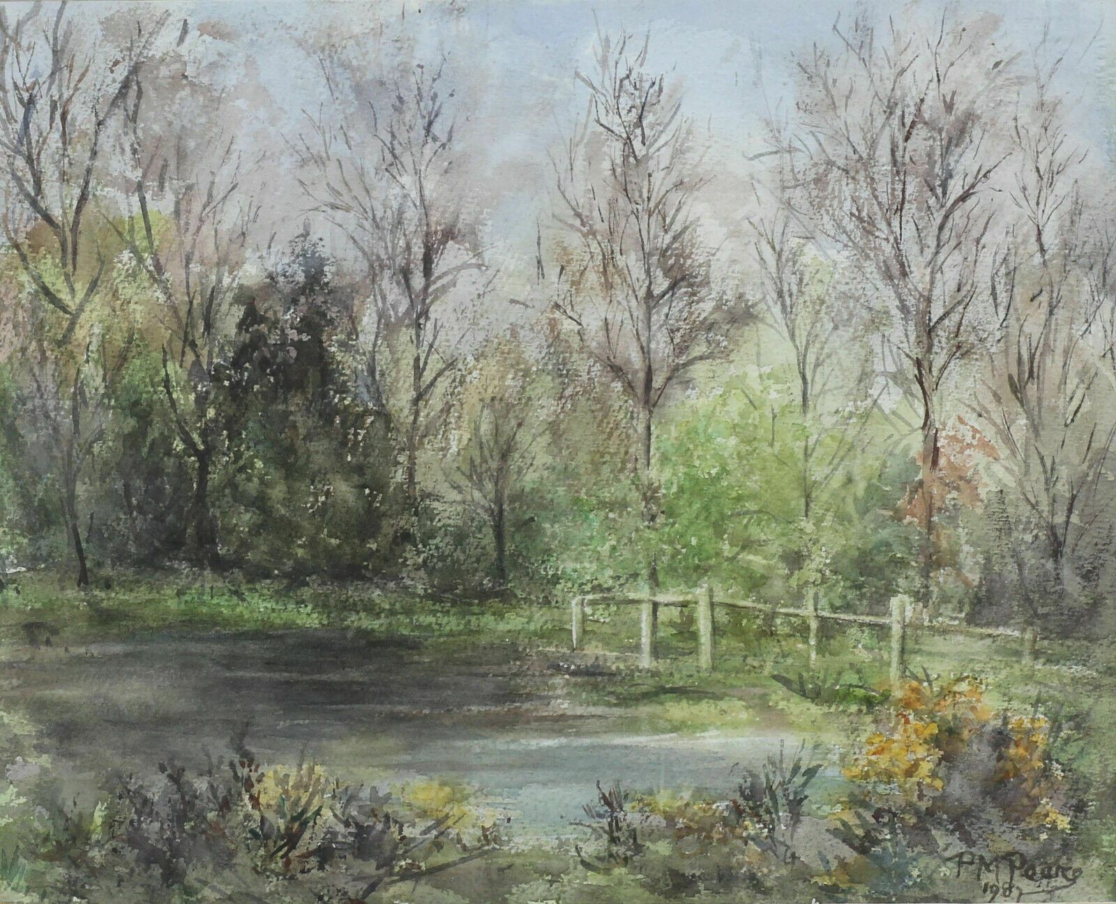 Watercolour By P M Pearce. Woodland View photo furniture