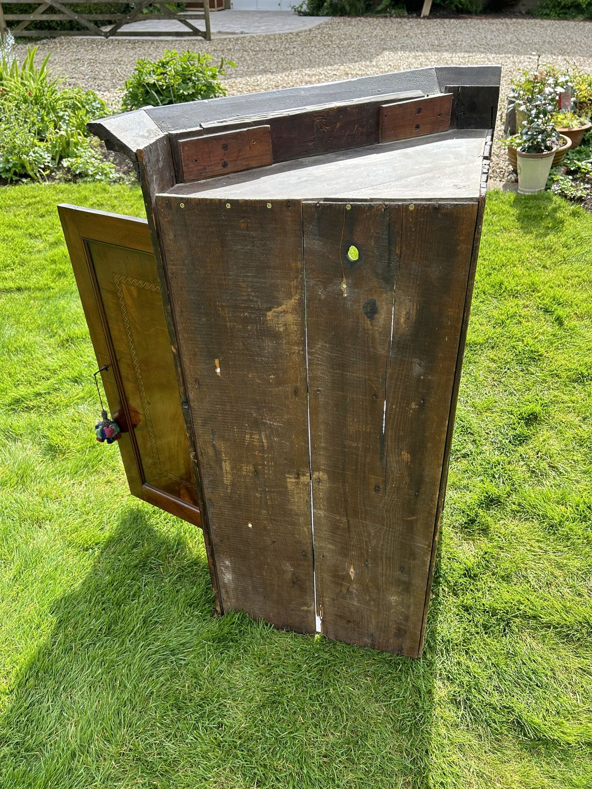 Antique Corner Cabinet English Mahogany With Inlay Circa 1800 photo furniture