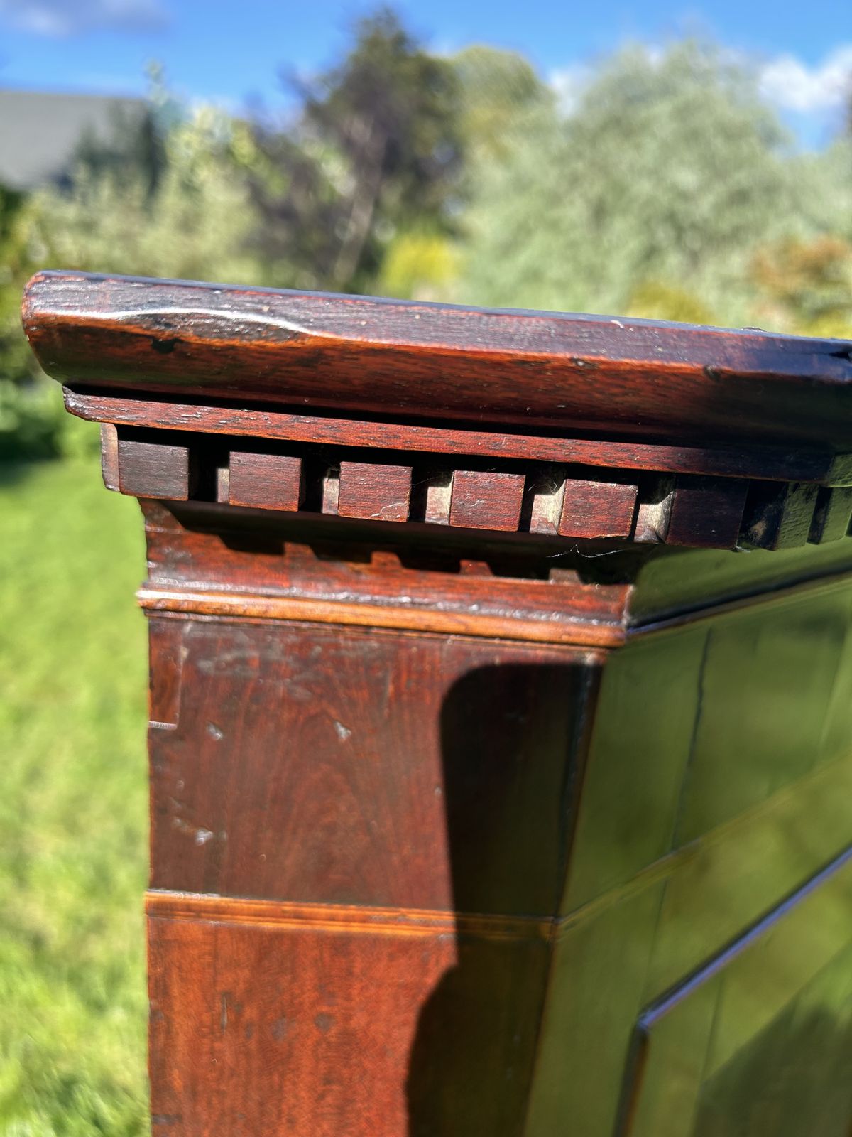 Antique Corner Cabinet English Mahogany With Inlay Circa 1800 photo vintage