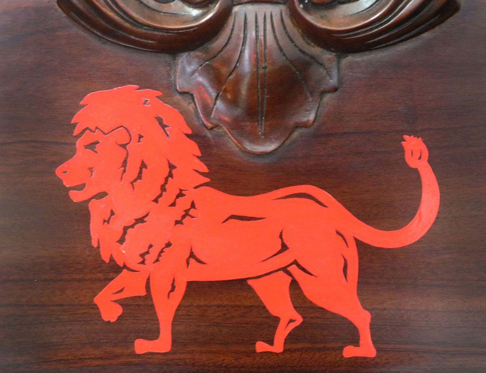 A Very Nice Solid Mahogany Chiffonier Sideboard, Later Sign Written For The Red Lion Public House. photo vintage