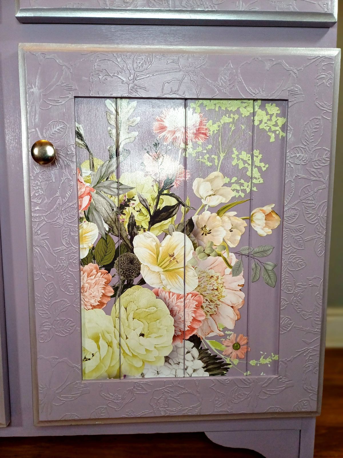 Upcycled Lilac And Silver Pine Cupboard photo buy