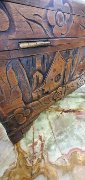 Hand Carved Massive Wooden Box photo buy