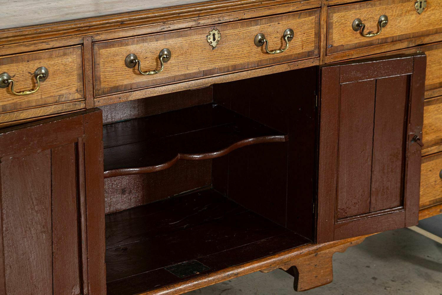 Large English George III Oak & Mahogany Dresser Base photo buy