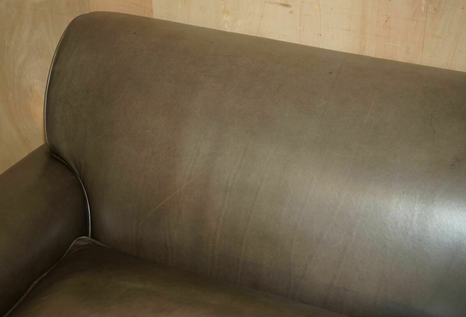 Stunning Rrp £3200 Terence Conran Grey Leather Large Loveseat Armchair Sofa photo Furniture