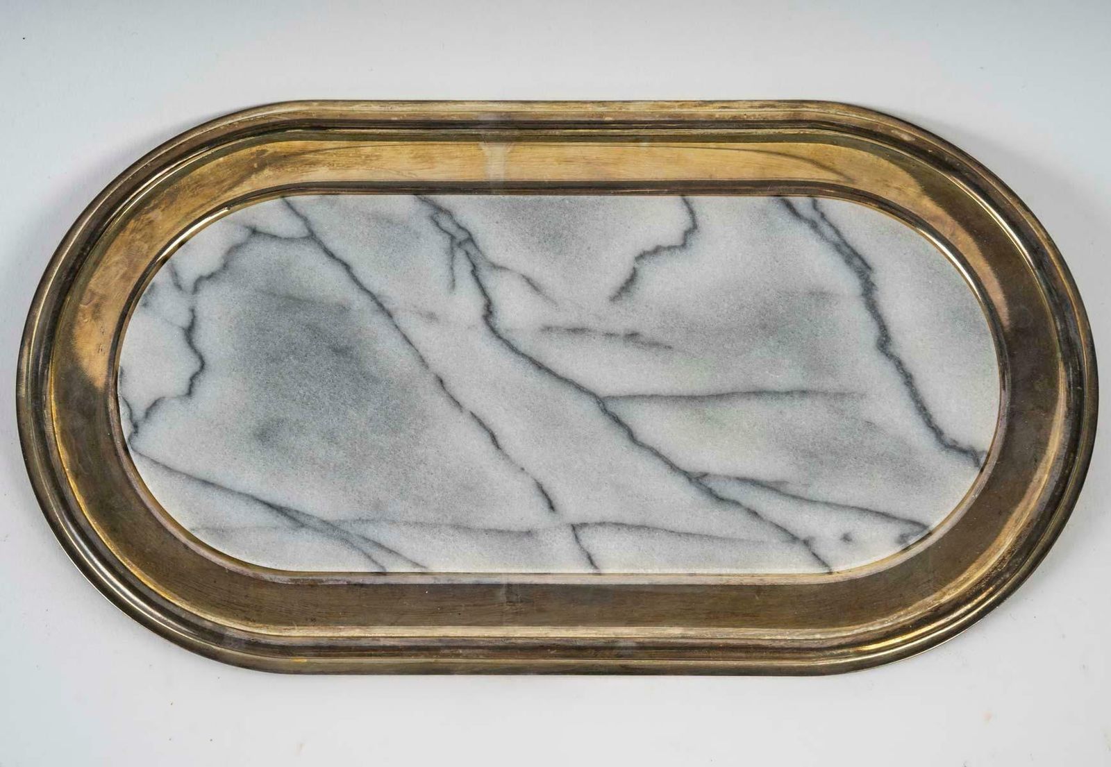 Silver Plated Metal And Marble Foie Gras Platter, 20th Century. photo furniture