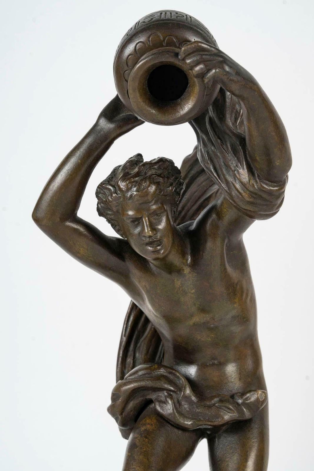 Sculpture By U.Basset, Le Torrent, Bronze Sculpture, 19th Century, Napoleon III. photo for sale