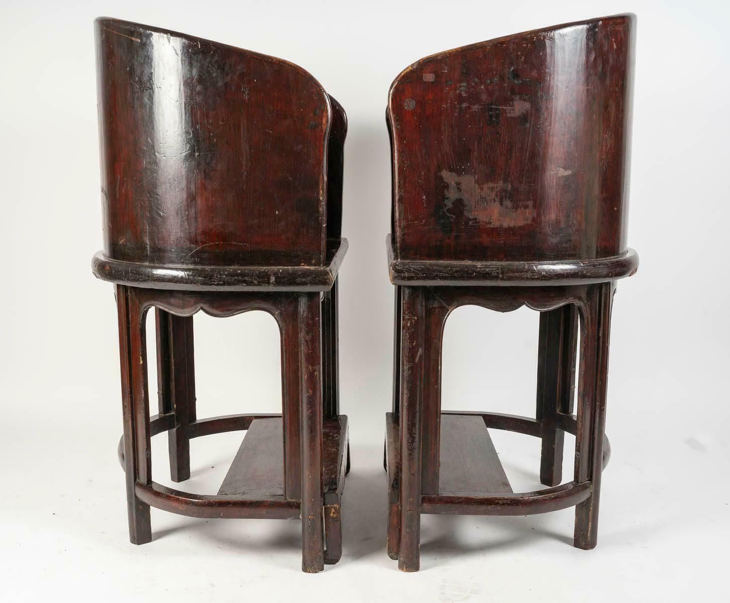 Pair Of Art Of Asia Wooden Dignitary Armchairs With Footrests. photo Furniture