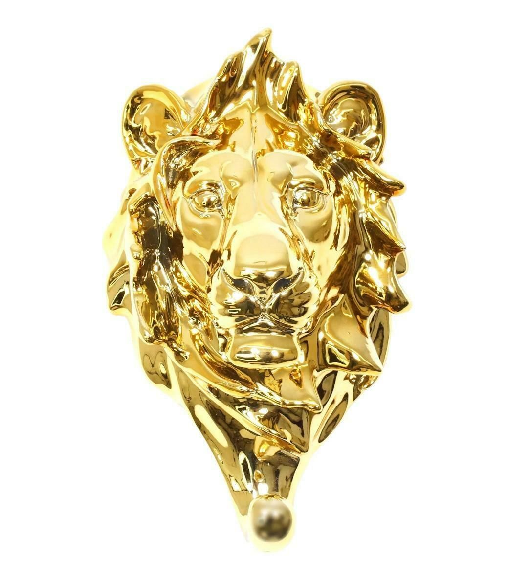 Gilt Bronze Napkin Holder Representing The Head Of A Lion, 20th Century. photo furniture