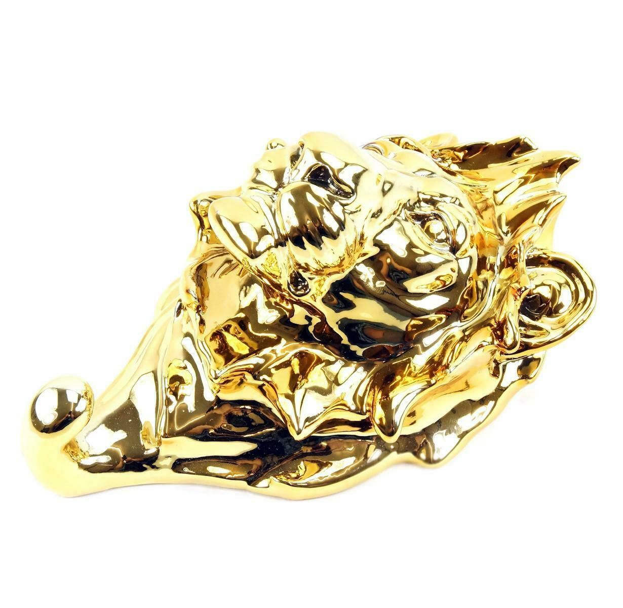 Gilt Bronze Napkin Holder Representing The Head Of A Lion, 20th Century. photo Art