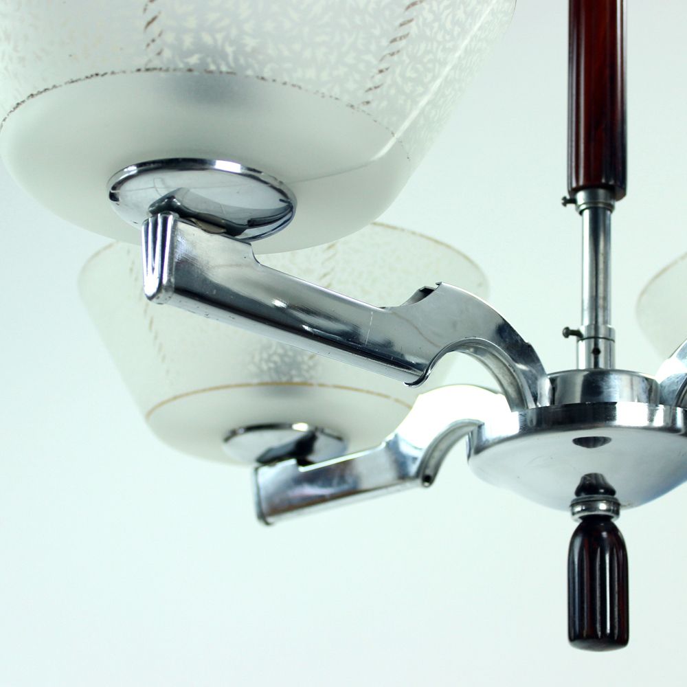 Art Deco Ceiling Light In Chrome, Czechoslovakia Circa 1940s photo buy