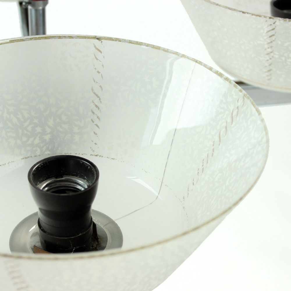 Art Deco Ceiling Light In Chrome, Czechoslovakia Circa 1940s photo vintage