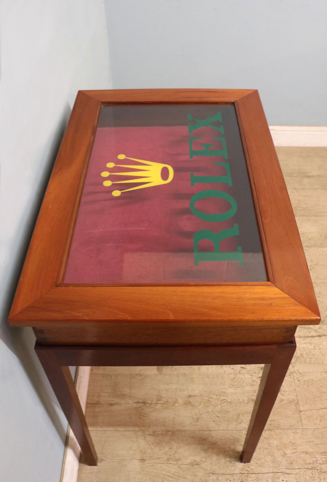 A Superb Bijouterie Display Table, Hand Sign Written With The Famous Rolex Watch Emblem. photo buy