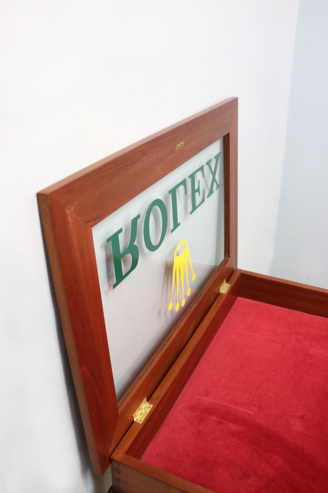 photo for sale A Superb Bijouterie Display Table, Hand Sign Written With The Famous Rolex Watch Emblem.