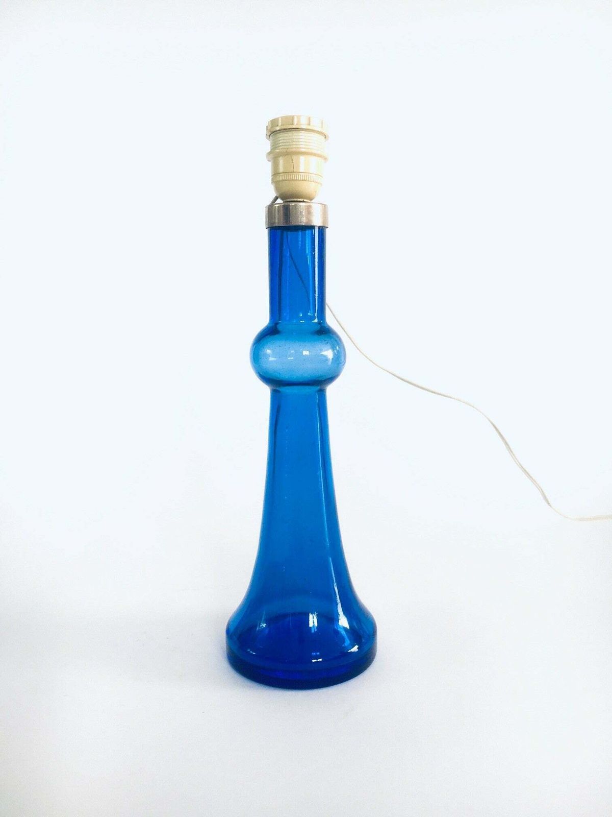 Midcentury Design Blue Glass Table Lamp By Nanny Still For Raak, Netherlands 1960's
