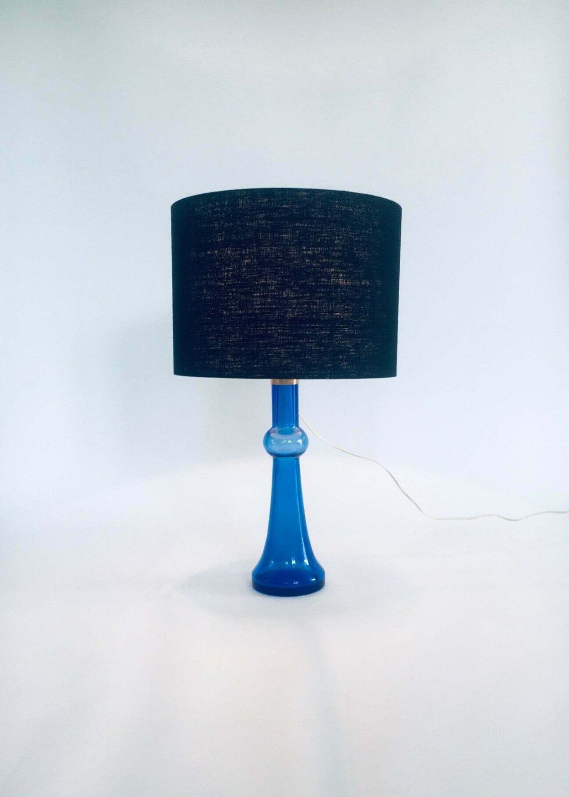 Midcentury Design Blue Glass Table Lamp By Nanny Still For Raak, Netherlands 1960's photo vinterior