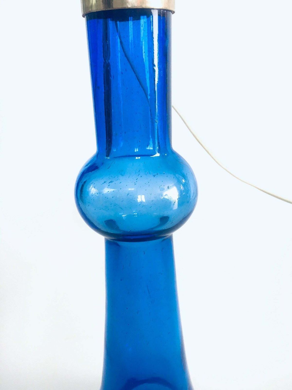 Lighting Midcentury Design Blue Glass Table Lamp By Nanny Still For Raak, Netherlands 1960's photo