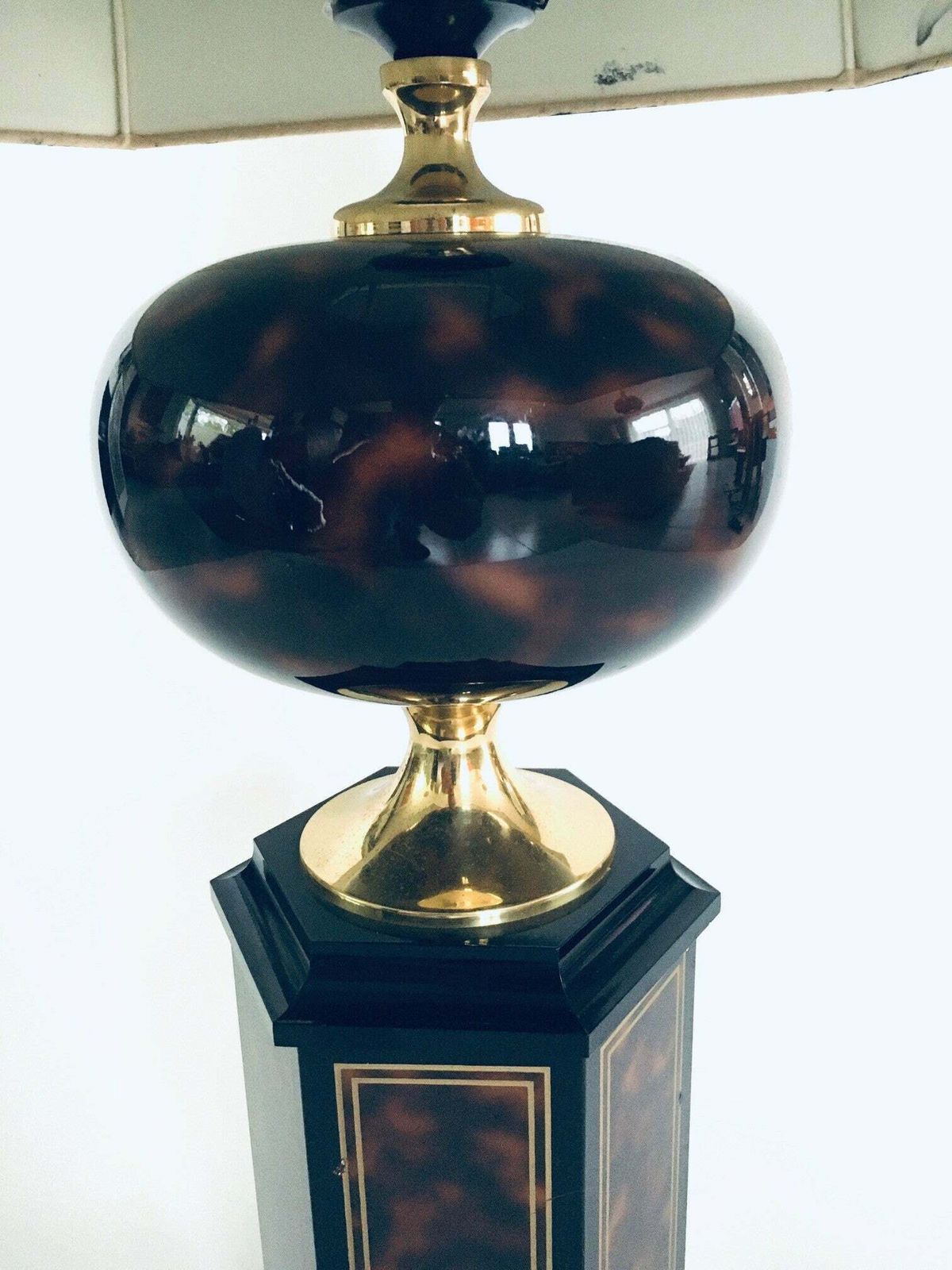 photo vintage Hollywood Regency Design "Nadym" Xl Table Lamp By Le Dauphin, France 1970's