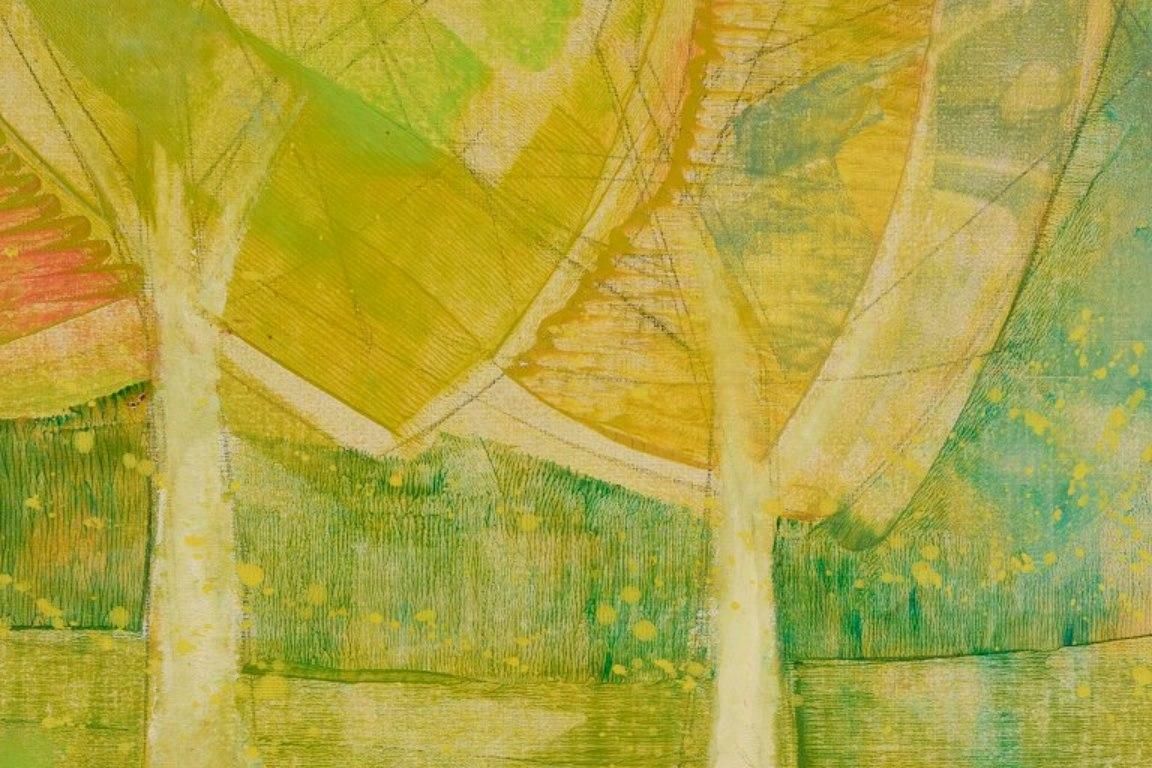 Sture Wickström, Swedish Artist. Oil On Canvas. Modernist Landscape $900 photo Art