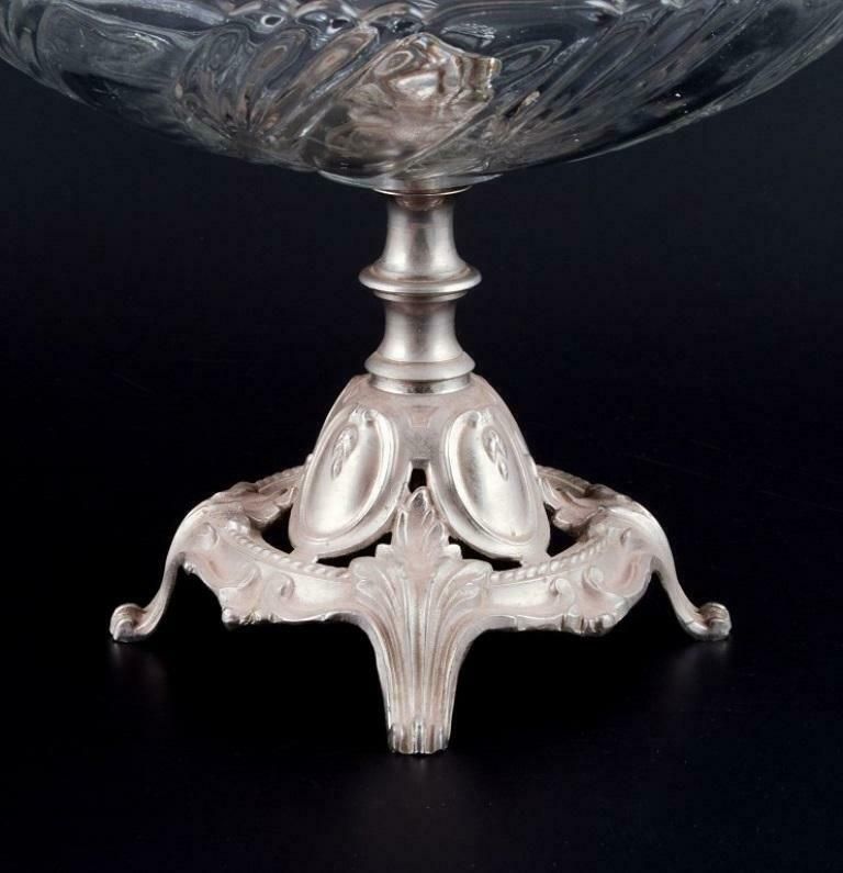 Val St. Lambert, Belgium. Large Centerpiece In Crystal Glass And Metal. photo buy