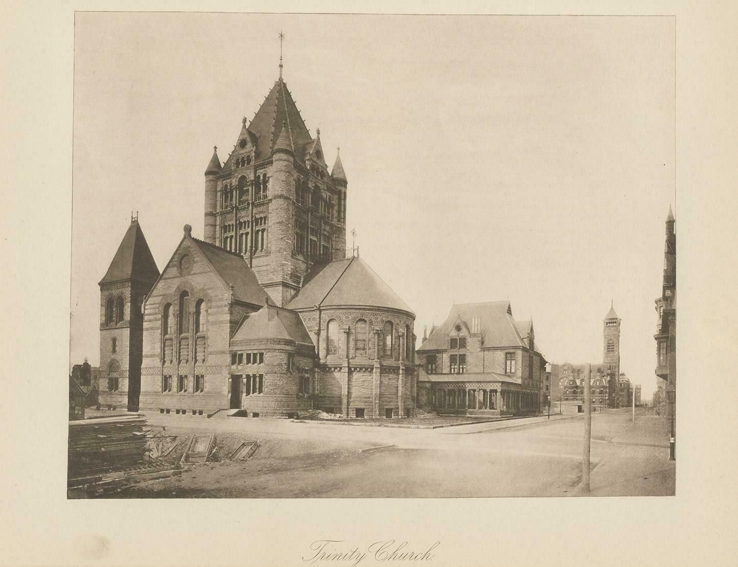 Antique Print Of The Trinity Church In The City Of Boston 1887 photo for sale