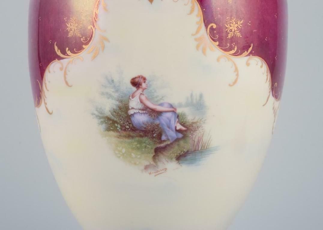 Rosenthal And Wien Early Lidded Porcelain Vase With Two Handles Classic Form photo Home Decor