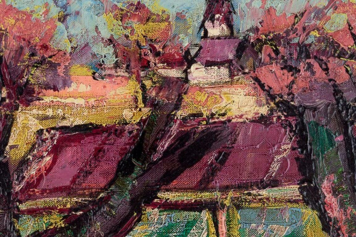 Henry Maurice D'anty. Oil On Canvas. Cityscape With Figures photo 570.0