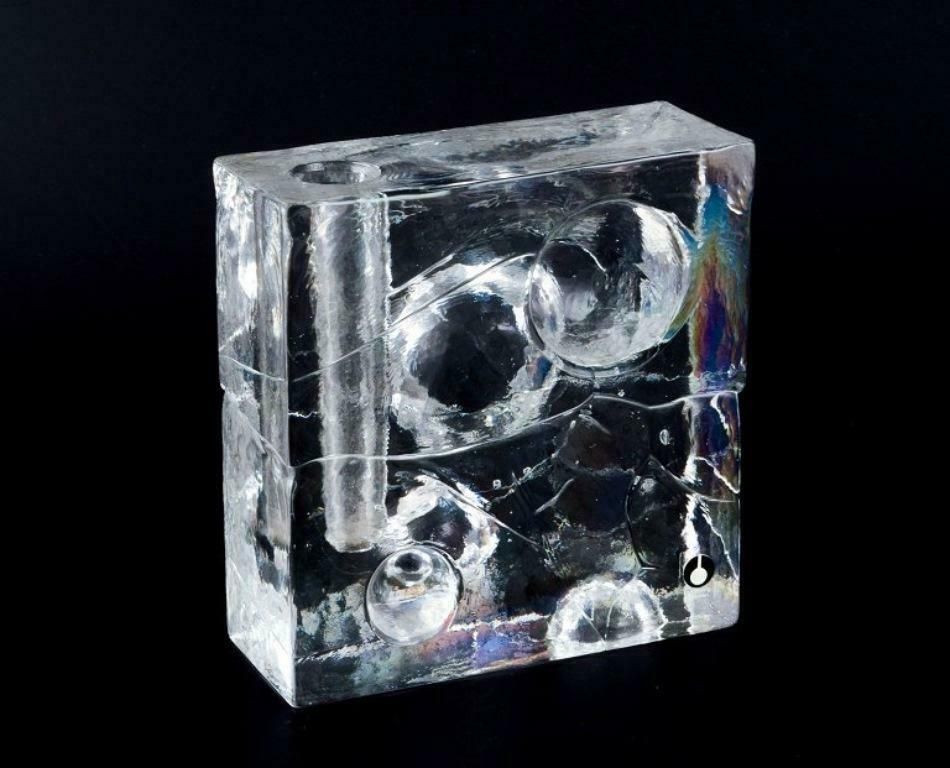 Uno Westerberg For Pukeberg Sweden Two Candle Holders In Clear Art Glass photo furniture