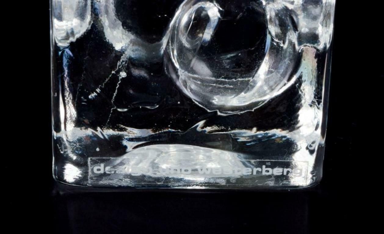 photo furniture Uno Westerberg For Pukeberg Sweden Two Candle Holders In Clear Art Glass