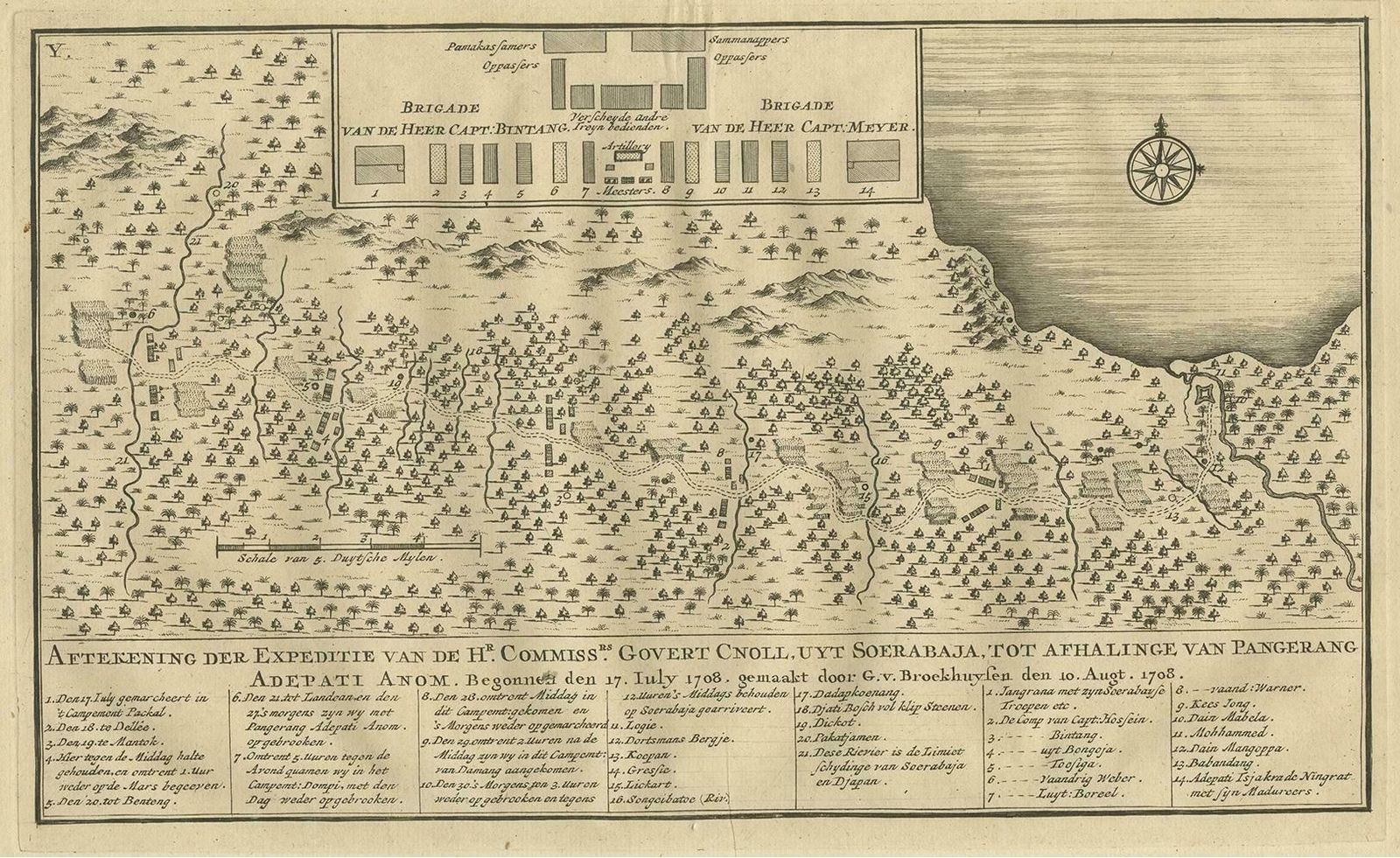 Antique Print Of The Expedition From Surabaya To Pangerang By Valentijn, '1726' photo furniture