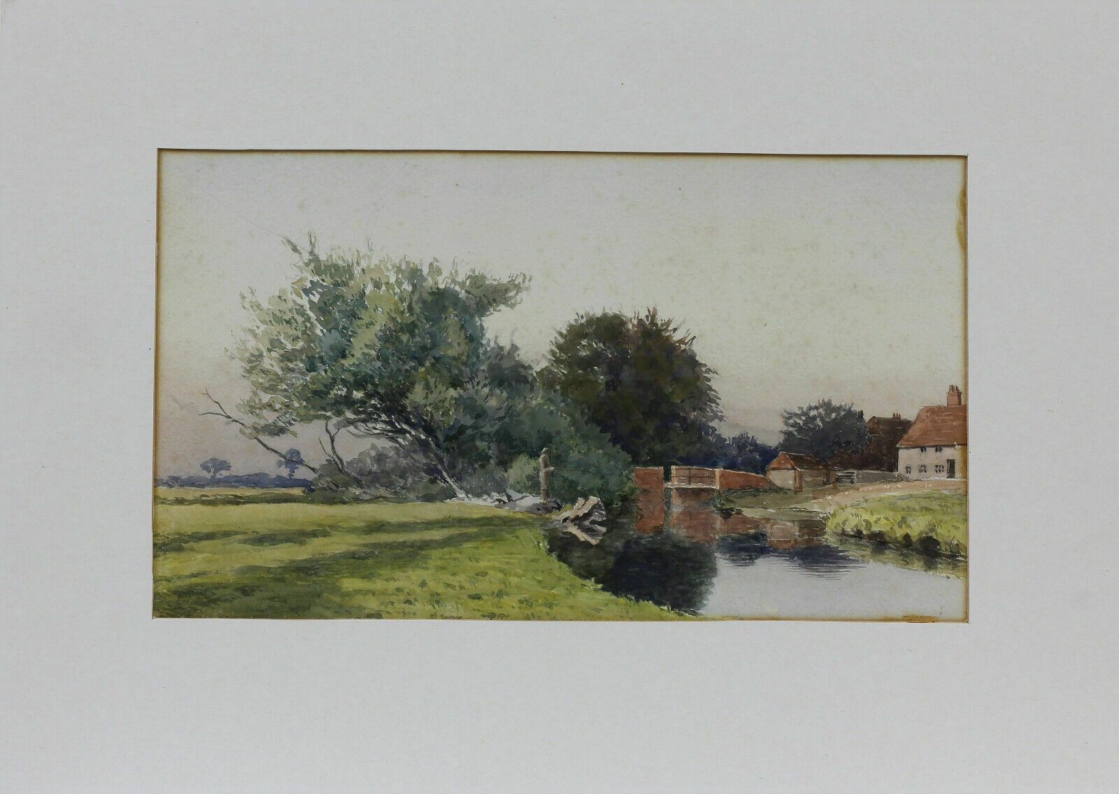 Set Of 2 Watercolours By Vw. Fishing Scenes In Autumn & Summer photo 69.0