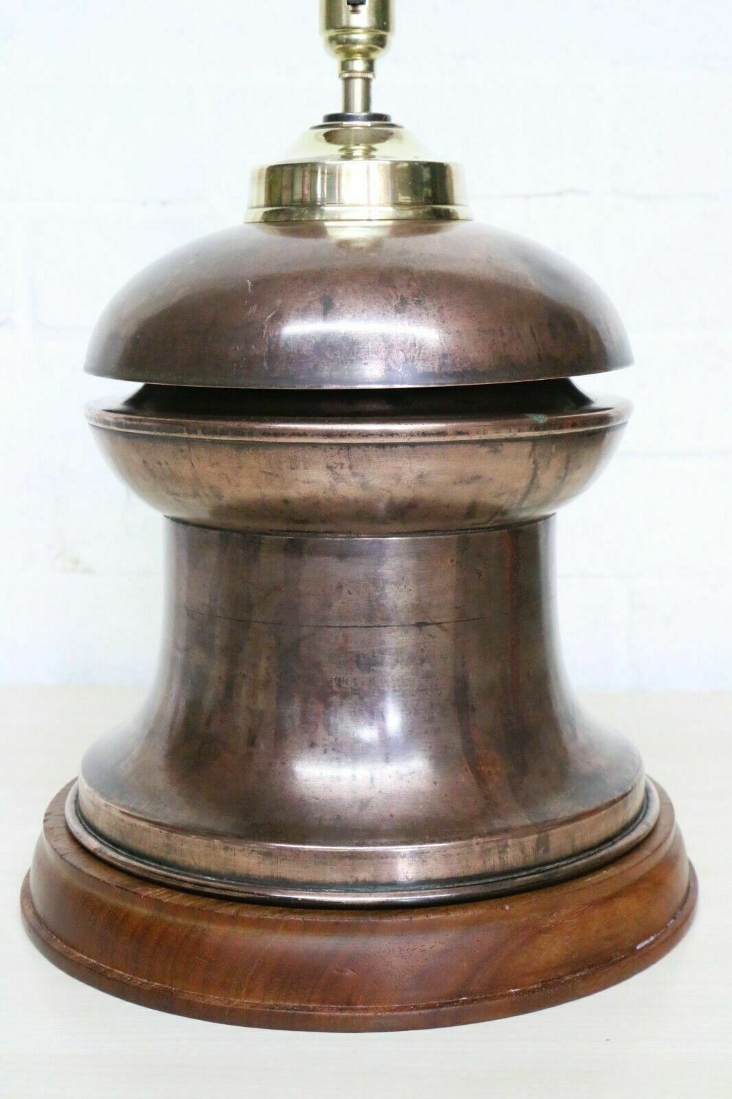 Table Lamp Antique Railway Gas Lamp Copper Top Converted Desk Lamp Unique photo for sale