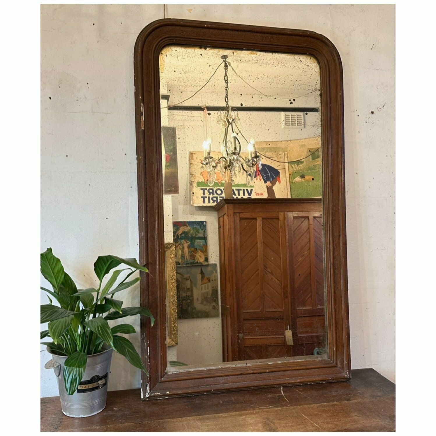 Antique Louis Phillipe Arched French Mirror C.1850