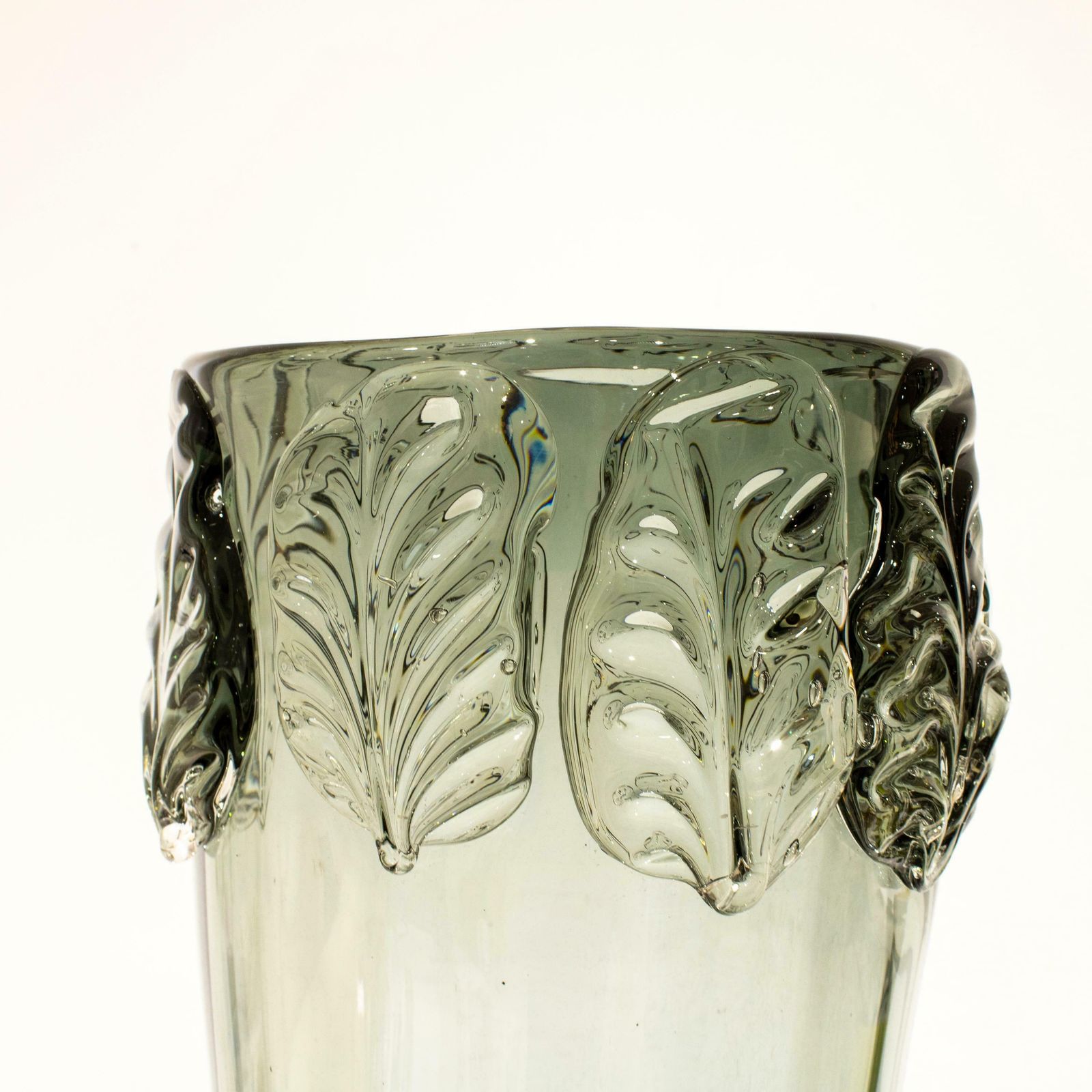 Handcrafted Semi Transparent Grey Color Glass Vase, Italy, 2024 photo 792.0