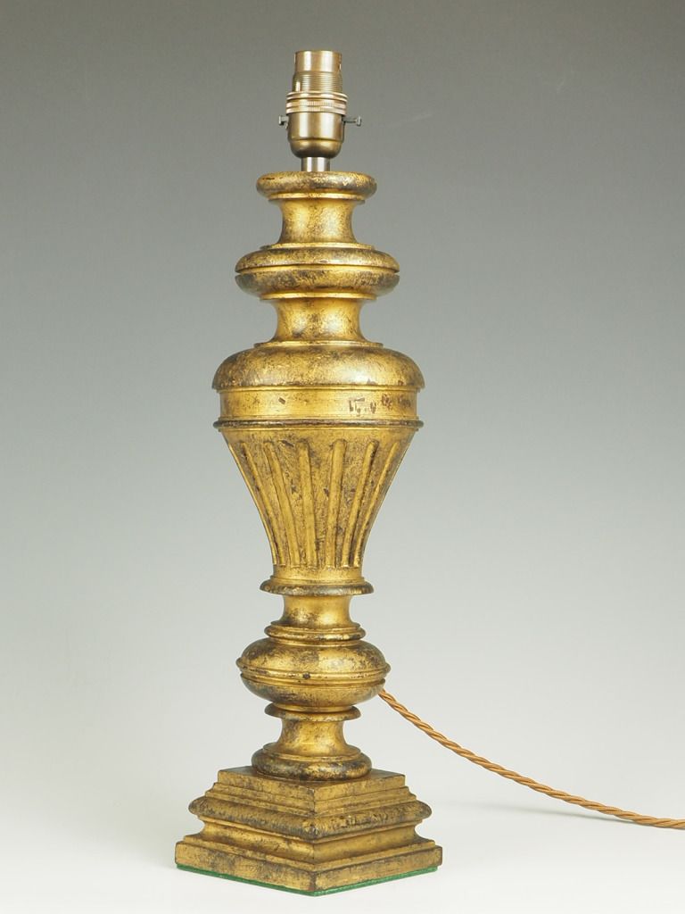 Antique French Carved Giltwood Table Lamp photo for sale