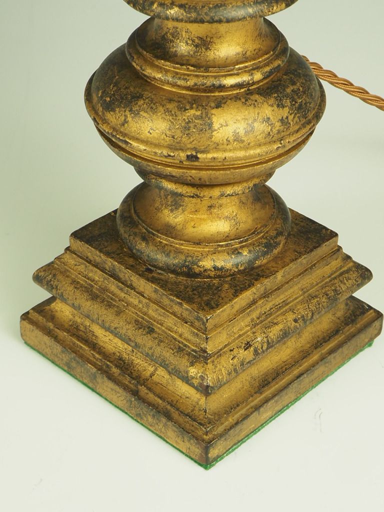 photo for sale Antique French Carved Giltwood Table Lamp
