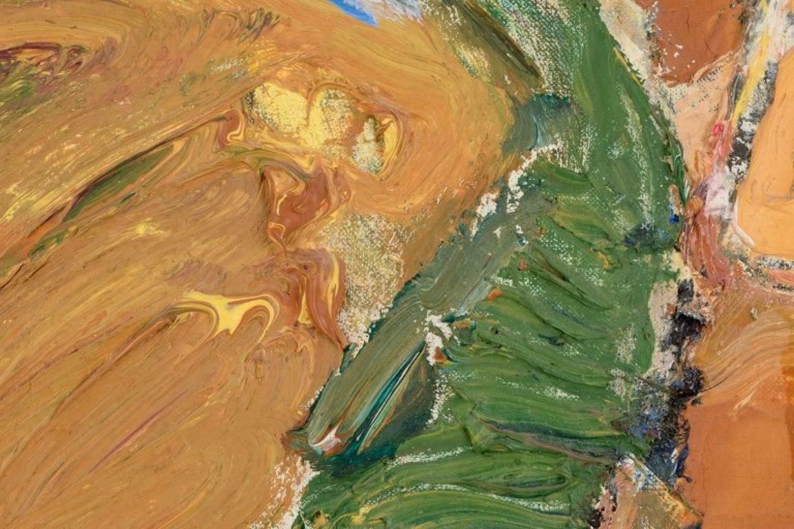 Erik Hallgren, Swedish Artist. Oil On Canvas. Abstract Landscape, 1975 photo 455.0