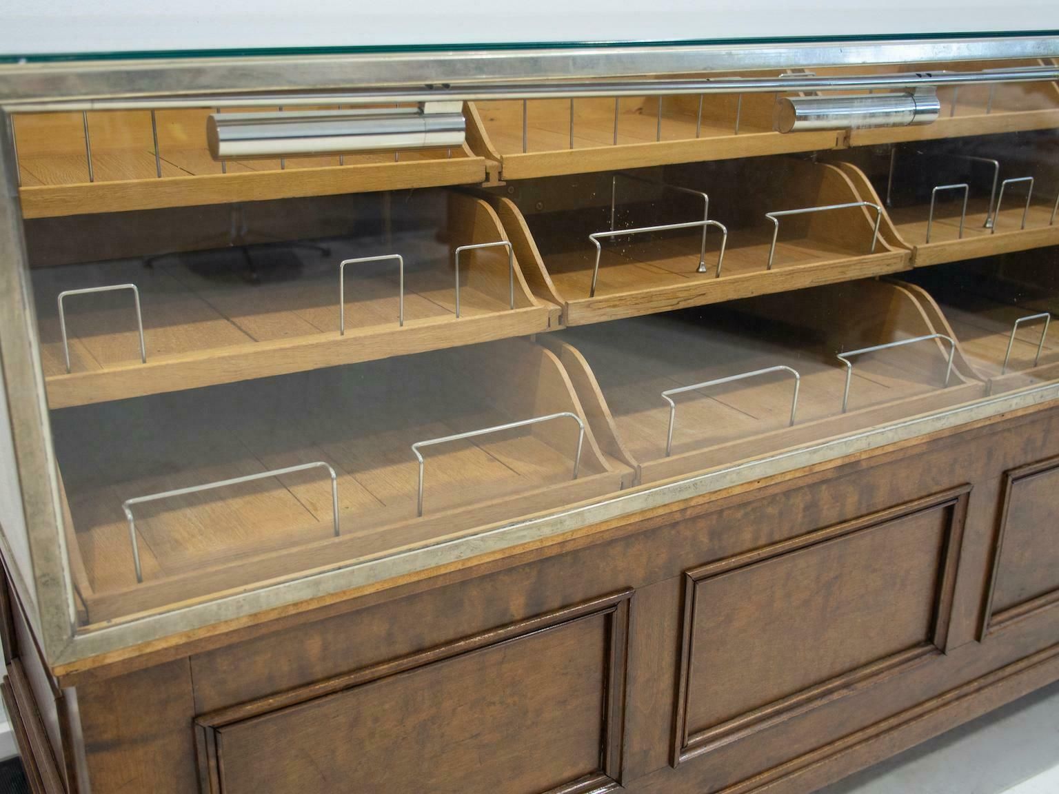 Shop Counter Of Birch And Oak Wood With Twenty Drawers, 1940's photo vinterior