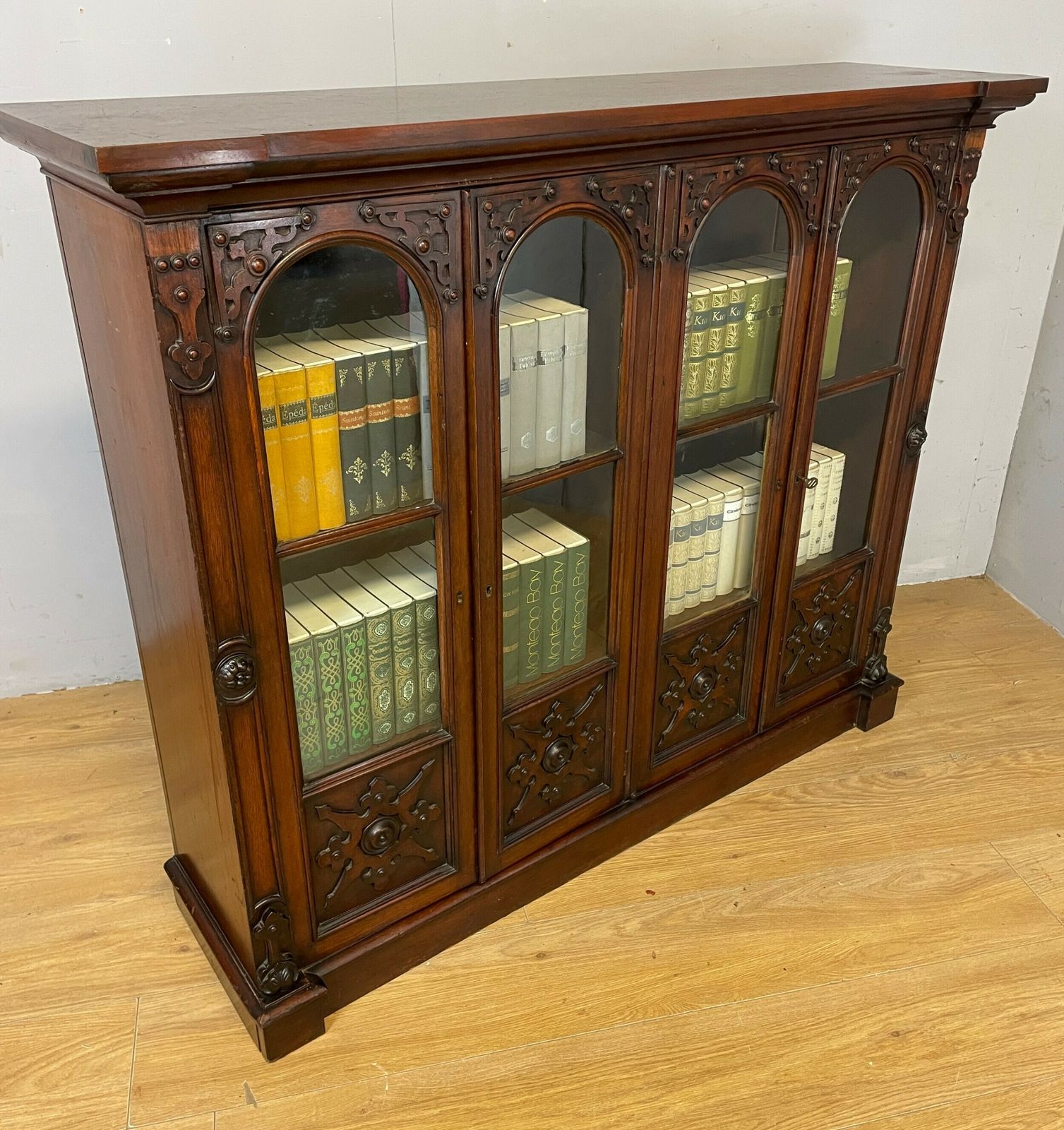 975.0 C19th Walnut Freestanding Bookcase In The Style Of Pugin photo