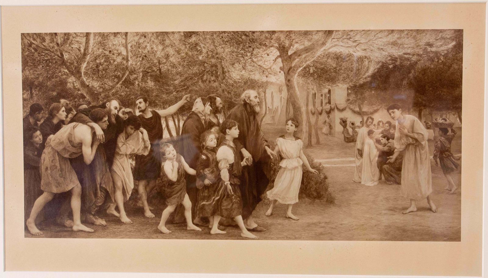 French Engraving Gospel Scene Banquet Guests Eugene Burnand, 1900 photo 446.0
