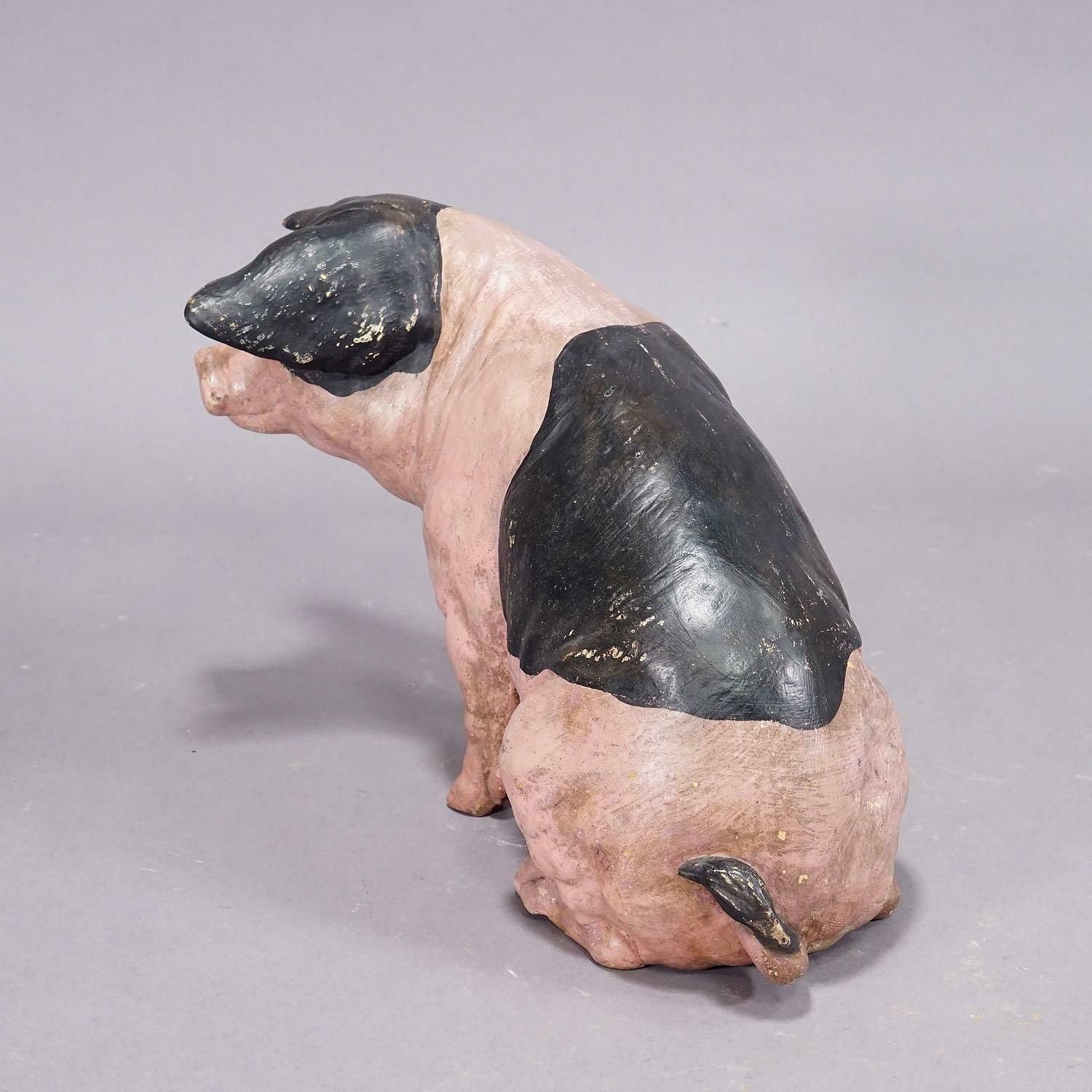 1930s Swabian Hallic Country Pig Made Of Terracotta photo Home Decor