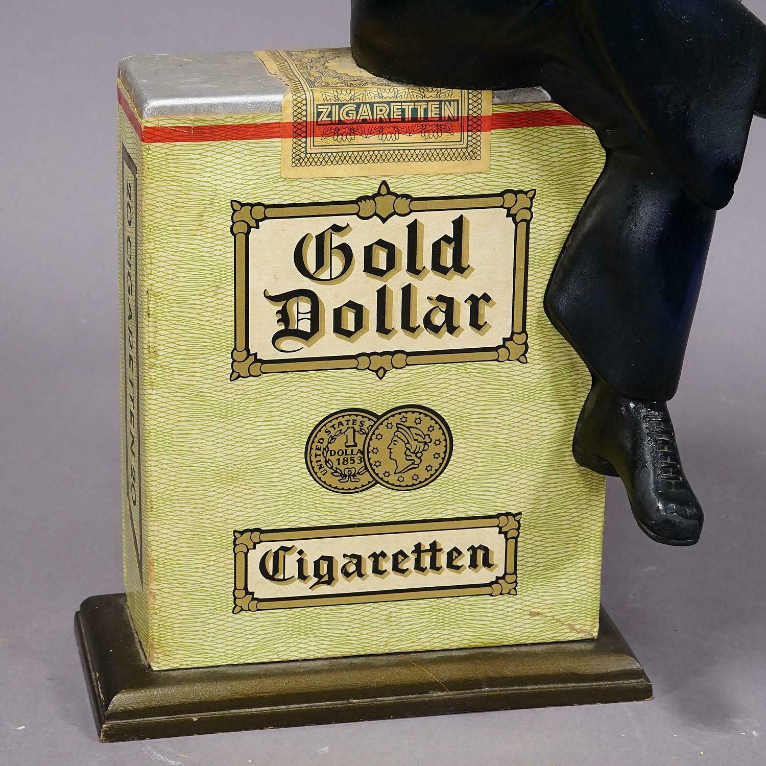 Vintage Gold Dollar Cigarettes Advertising Sculpture 1950s photo 2150.0