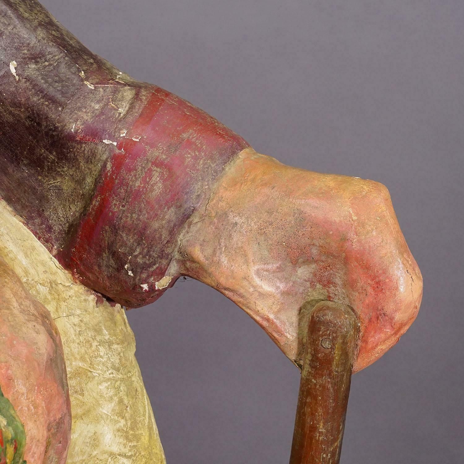 Antique Fairground Paper Mache Sculpture Of A Witch Or Farmer's Wive photo vinterior
