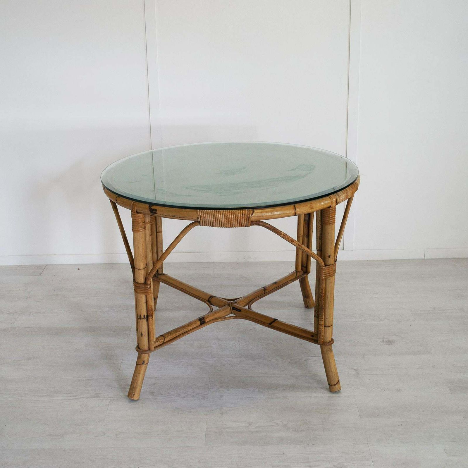 Italian Bamboo Tito Agnoli Styele Table Mid Sixties photo for sale