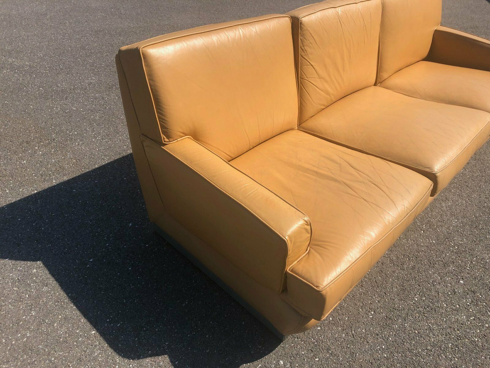 Leather And Brushed Steel Sofa Attributed To Jacques Charpentier For Roche Bobois, 1970s photo 3399.0