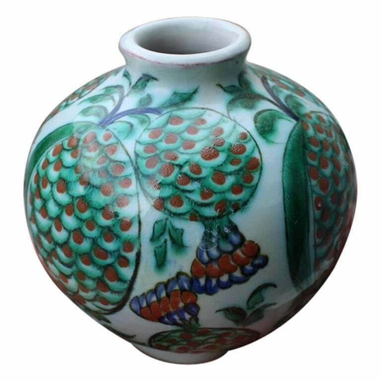 Small Vase Icaro Rodi Italy 1950s Faenza Pomegranate
