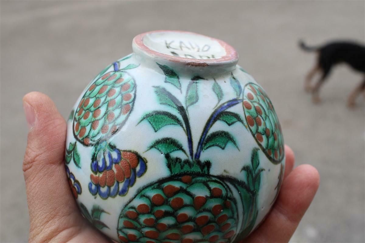 Small Vase Icaro Rodi Italy 1950s Faenza Pomegranate photo vintage